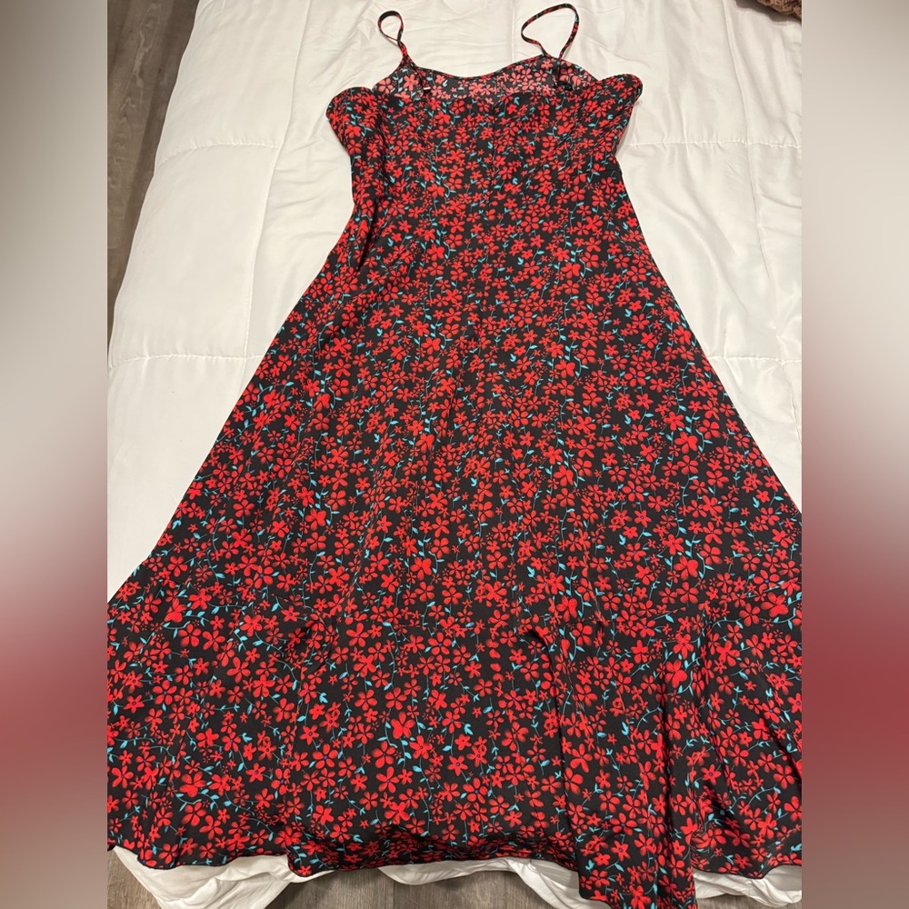 Floral Red and Blue Women's Dress